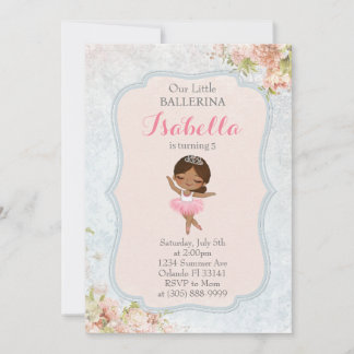 Floral Ballerina Geburtstagseinladung Einladung