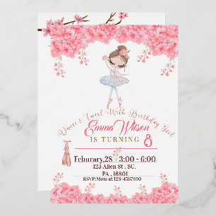 Floral Ballerina Invitation Anniversaire Pour Fill