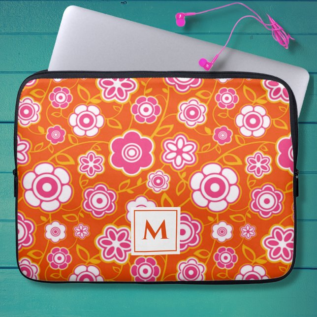 Floral Bandana Print Monogram Laptopschutzhülle (Von Creator hochgeladen)