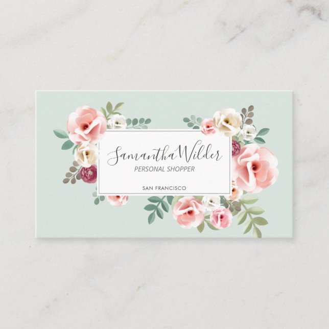 Floral Banner für Privatkunden Visitenkarte (Vorderseite)
