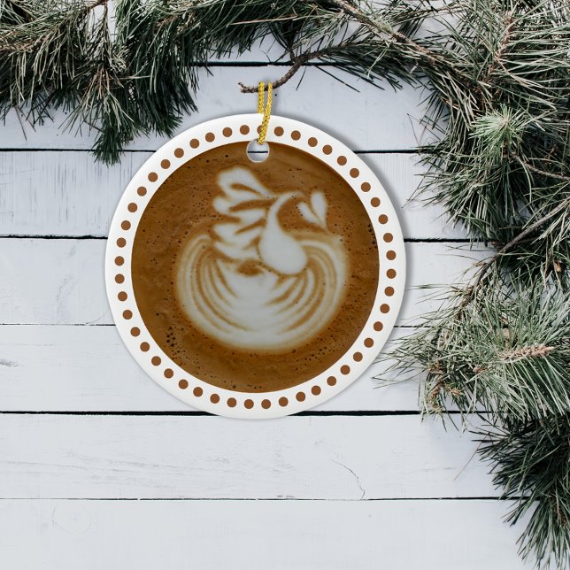 Floral Baristas Art in Latte Keramikornament (Von Creator hochgeladen)