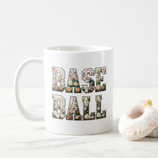 Floral Baseball Maman Mug, Jeu Jour Mug