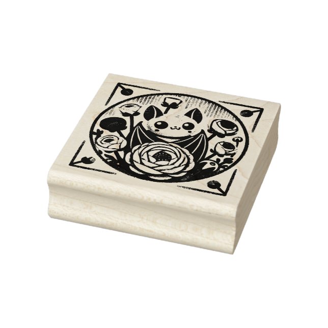 Floral Bat Gummistempel (Stempel)