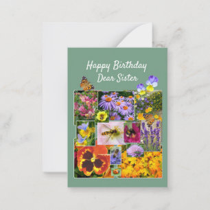 Floral Beauté Custom Texte Soeur Carte Anniversair