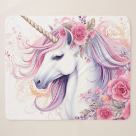 Floral Beautiful Unicorn Sherpadecke