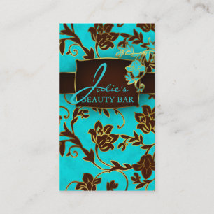 Floral Beauty Business Cards Gold Trimm Visitenkarte