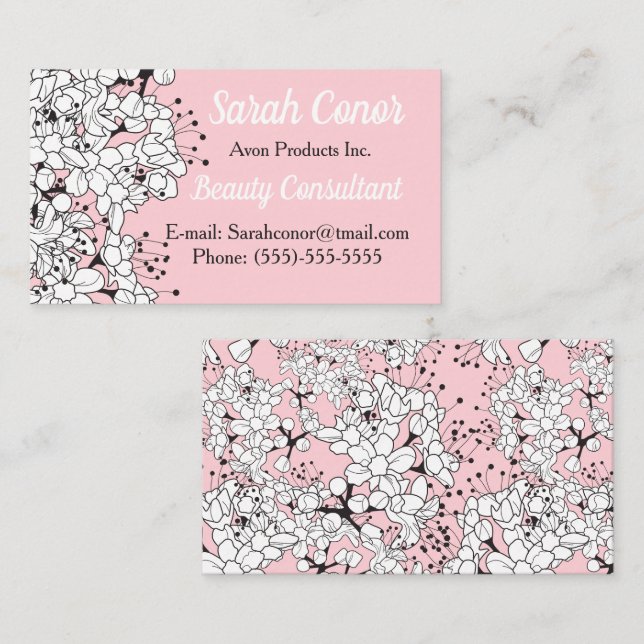 Floral Beauty Consultant Visitenkarte (Vorne/Hinten)
