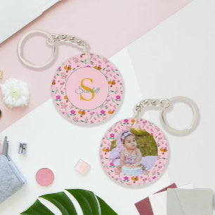 Floral Bee & Fleurs Motif Monogramme rose