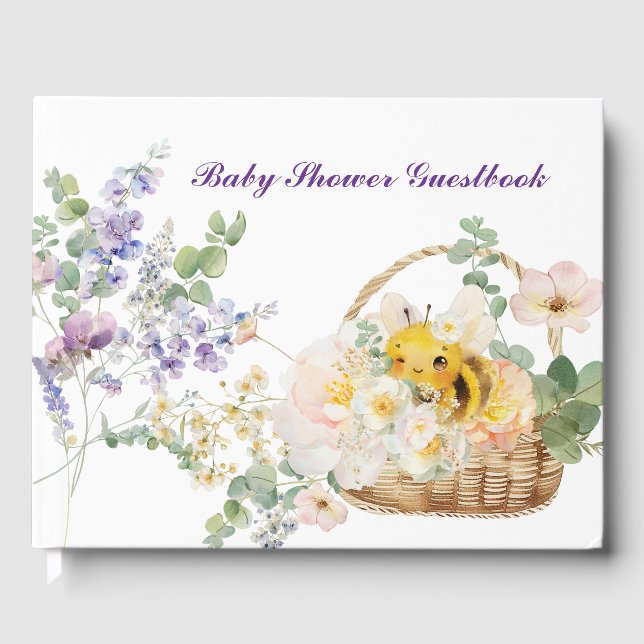 Floral Bee Guestbook Gästebuch (Vorderseite)