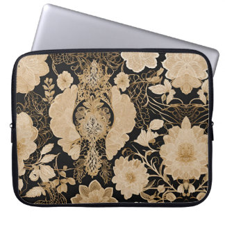 Floral Beige Lace AI art Laptopschutzhülle