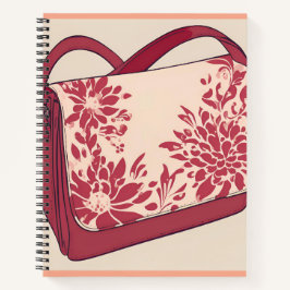 Floral Beige & Red AI art Notizbuch