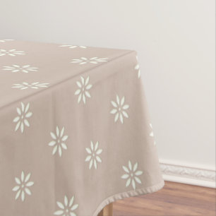 Floral Beige & weiße Tabletten Tischdecke