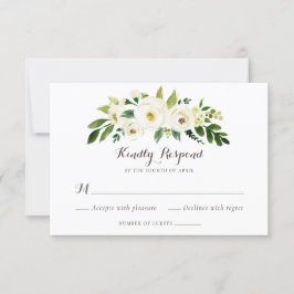 Floral Beige Weiße Vegetation Elegantes Wappen UAW Einladung