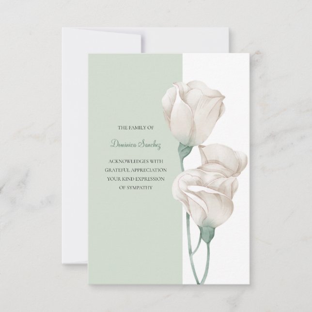 Floral-Beileid-Bestätigungskarte Einladung (Vorderseite)