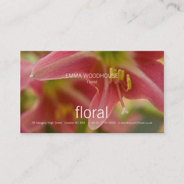 Floral - Belladonna Livio Business Card Visitenkarte (Vorderseite)