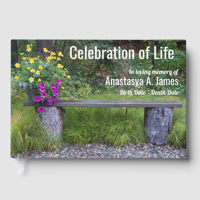 Floral Bench Feier zum Gedenkfest Gästebuch (Vorderseite)