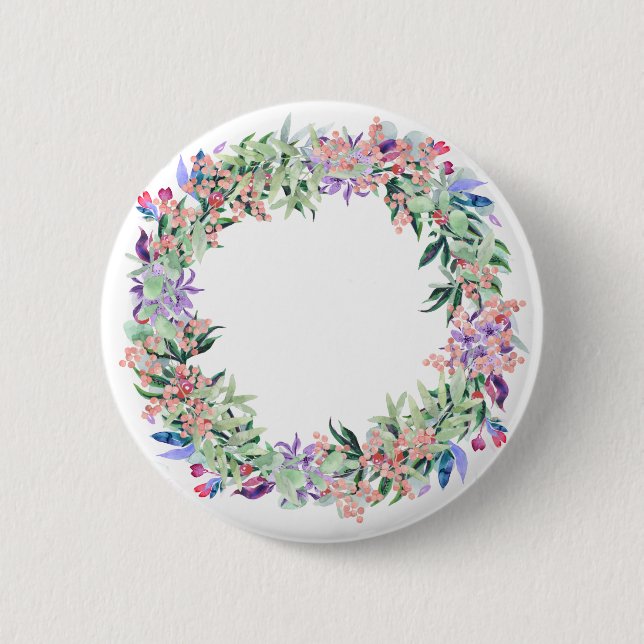 Floral Berries Wreath Button (Vorderseite)