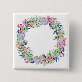Floral Berries Wreath Button