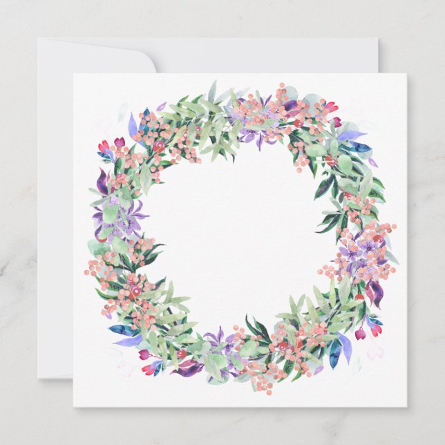 Floral Berries Wreath Karte (Vorderseite)