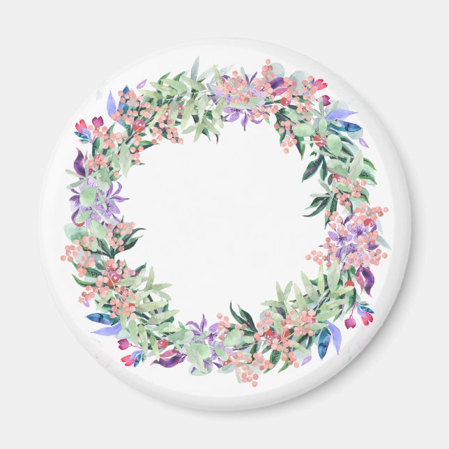 Floral Berries Wreath Magnet (Vorne)