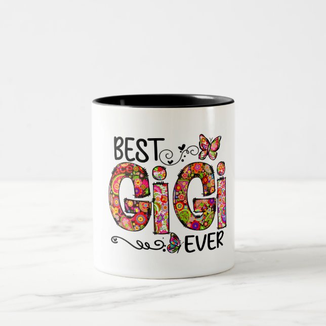 Floral Best Gigi Ever Zweifarbige Tasse (Mittel)