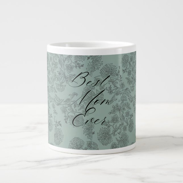 Floral Beste Mutter je Jumbo-Tasse (Vorderseite)