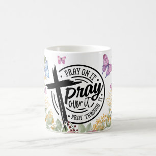 Floral betet darüber durch sie kaffeetasse