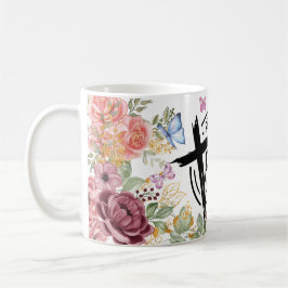 Floral betet darüber durch sie kaffeetasse