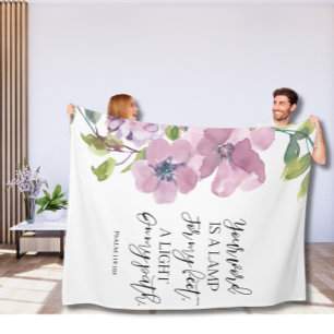 Floral Bible-Vers-Flanelldecke Fleecedecke