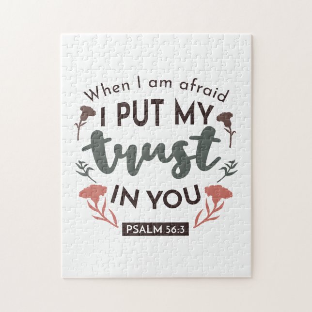 Floral Bible Verse Art 'I put my trust in you' (Vertikal)