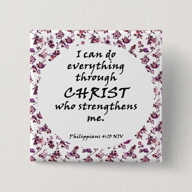 Floral Bible Verse     Button (Vorderseite)