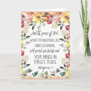 Floral Bible Verse Vielen Dank Faltkarte Dankeskarte