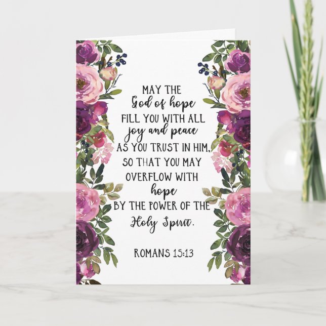 Floral Bible Verse Vielen Dank Faltkarte Dankeskarte (Vorderseite)