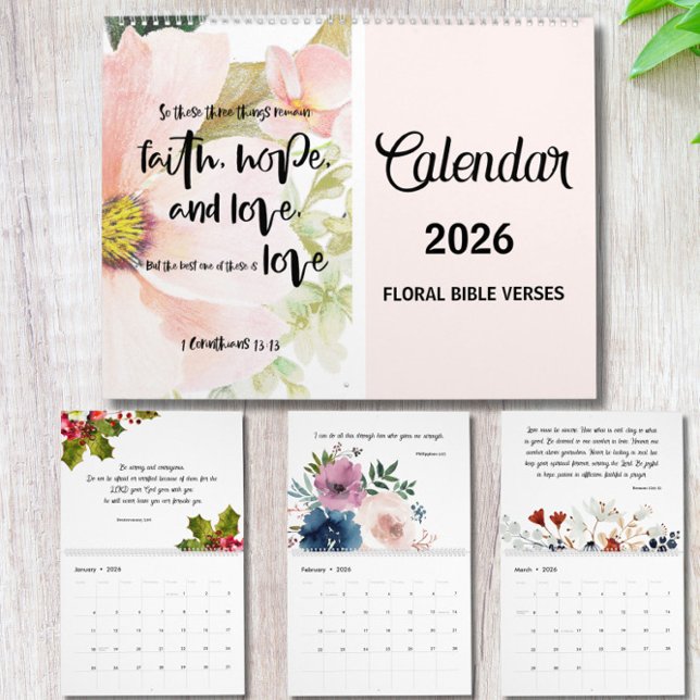 Floral Bible Verse Wall Calendar 2026 Kalender (Von Creator hochgeladen)