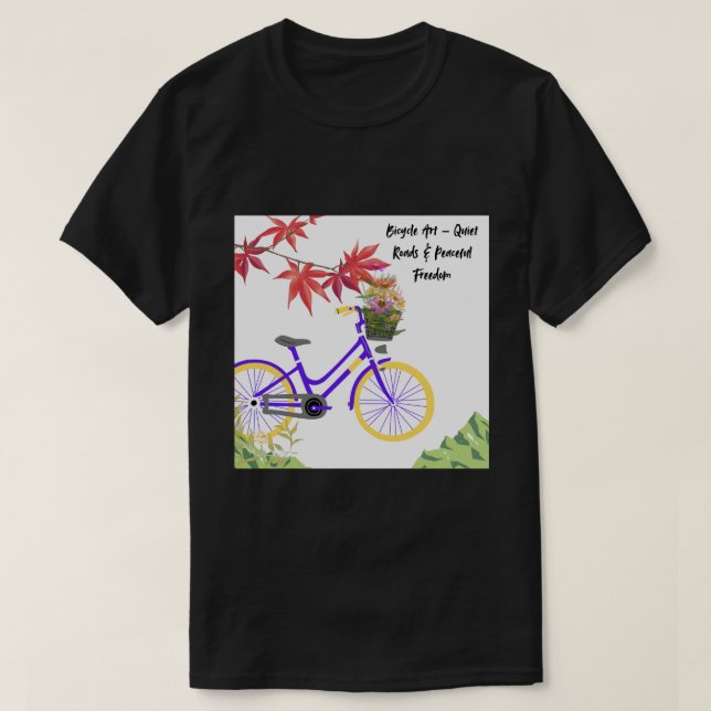 Floral Bicycle Motivation Design T-Shirt (Design vorne)