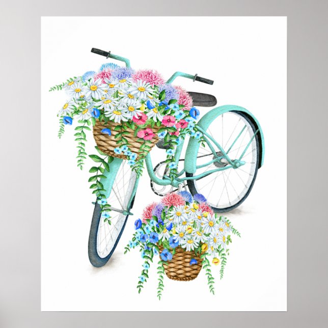 Floral Bicycle Poster (Vorne)