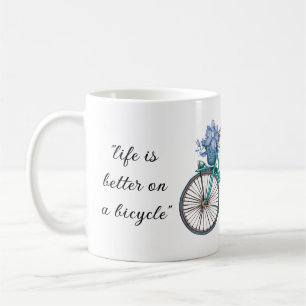 Floral Bicycle Watercolor Design Boho Chic Kaffeetasse