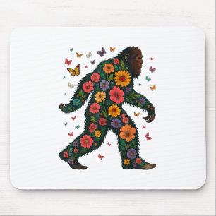 Floral Bigfoot Sasquatch Retro Farbige Blume Gi Mousepad