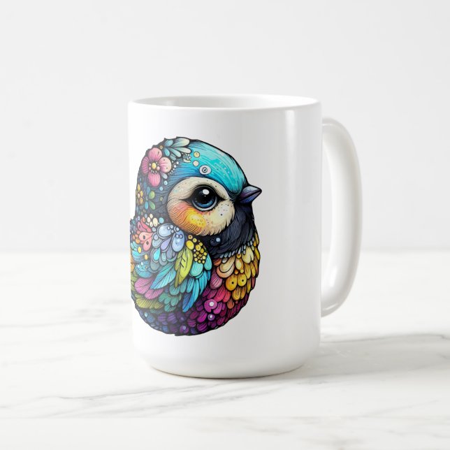 Floral Bird Harmony Kaffeetasse (VorderseiteRechts)