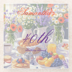 Floral Birthday Brunch Glasuntersetzer
