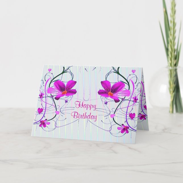 Floral Birthday Card Karte (Vorderseite)