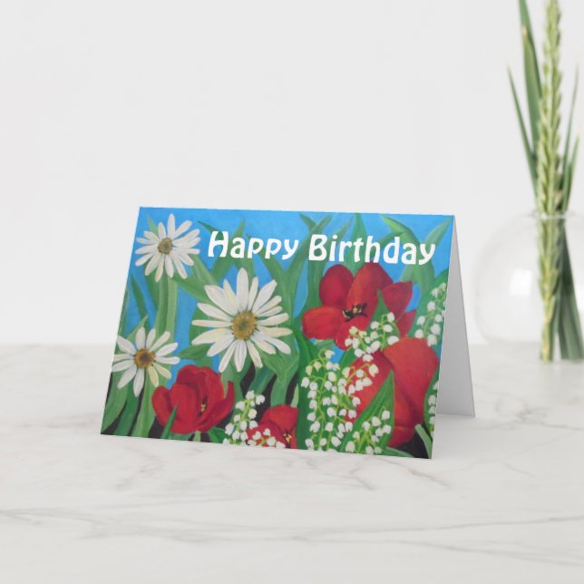 Floral Birthday Karte (Vorderseite)