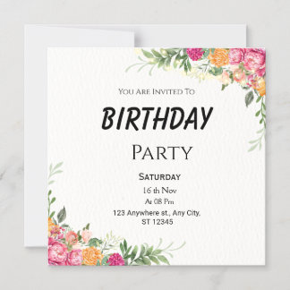 Floral Birthday Magnet Card - Rosa & Orange