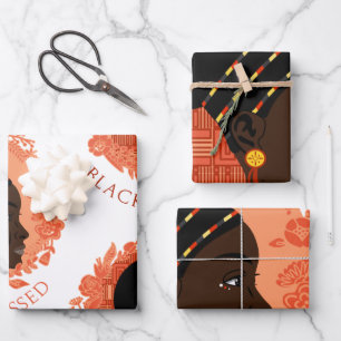 Floral Black & Blessed Geschenkpapier Set