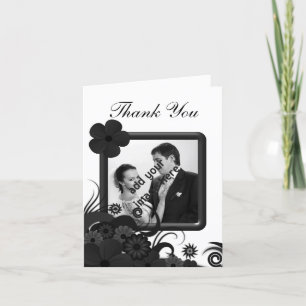 Floral Black Hibiskus Hochzeit Vielen Dank Fotokar Dankeskarte
