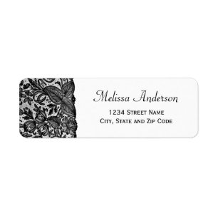 Floral Black Lace Rücksendeadresse