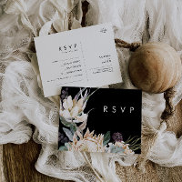 Floral blanc | Carte RSVP de demande de chanson no