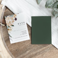 Floral blanc | Carte RSVP Demande de Chanson Vert 