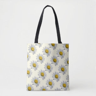Floral Blanc Jaune Fleur Sac fourre-tout Jardin