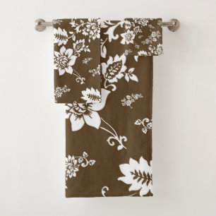 Floral blanc sur Arrière - plan Brown de Choco